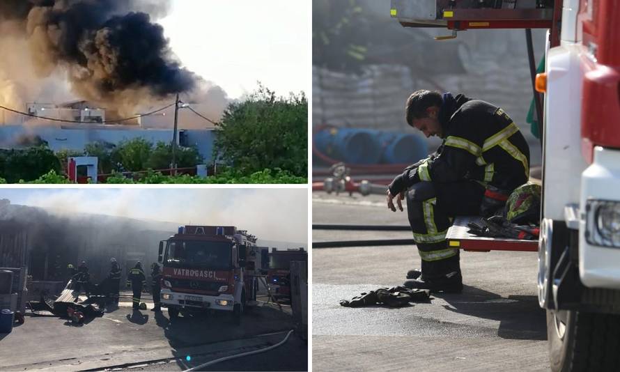 Satima se borili s buktinjom u Kaštel Novom: Nakon plastike, širio se i smrad izgorene ribe