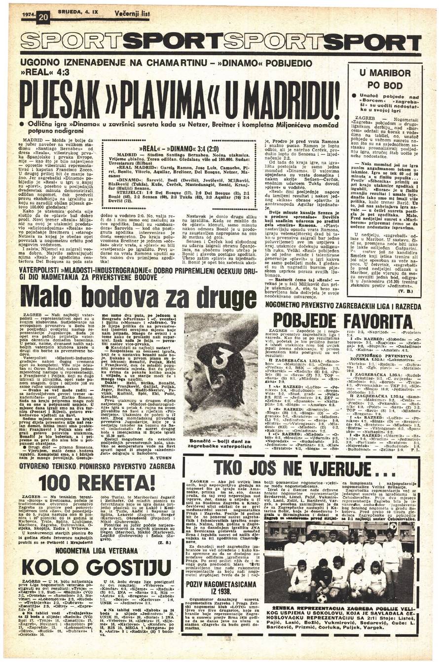 Na današnji dan prije 50 godina Dinamo srušio Real u Madridu! 'Pljeskalo nam je 100.000 ljudi'