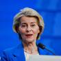 European Commission President Ursula von der Leyen holds a press conference during a European Union leaders' summit, in Brussels