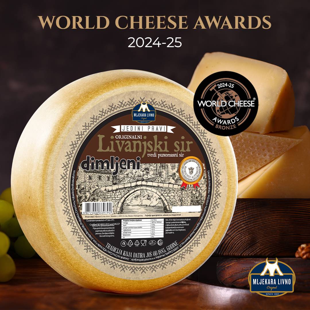 Veliki uspjeh Mljekare Livno na World Cheese Awards 2024.