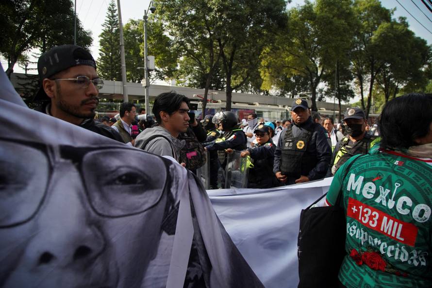 Protest march ahead of the opening match of the 2026 FIFA World Cup, in Mexico City
