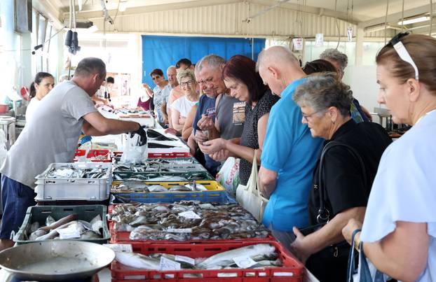 Šibenik:Bogata ponuda ribe na sibenskoj ribarnici.
