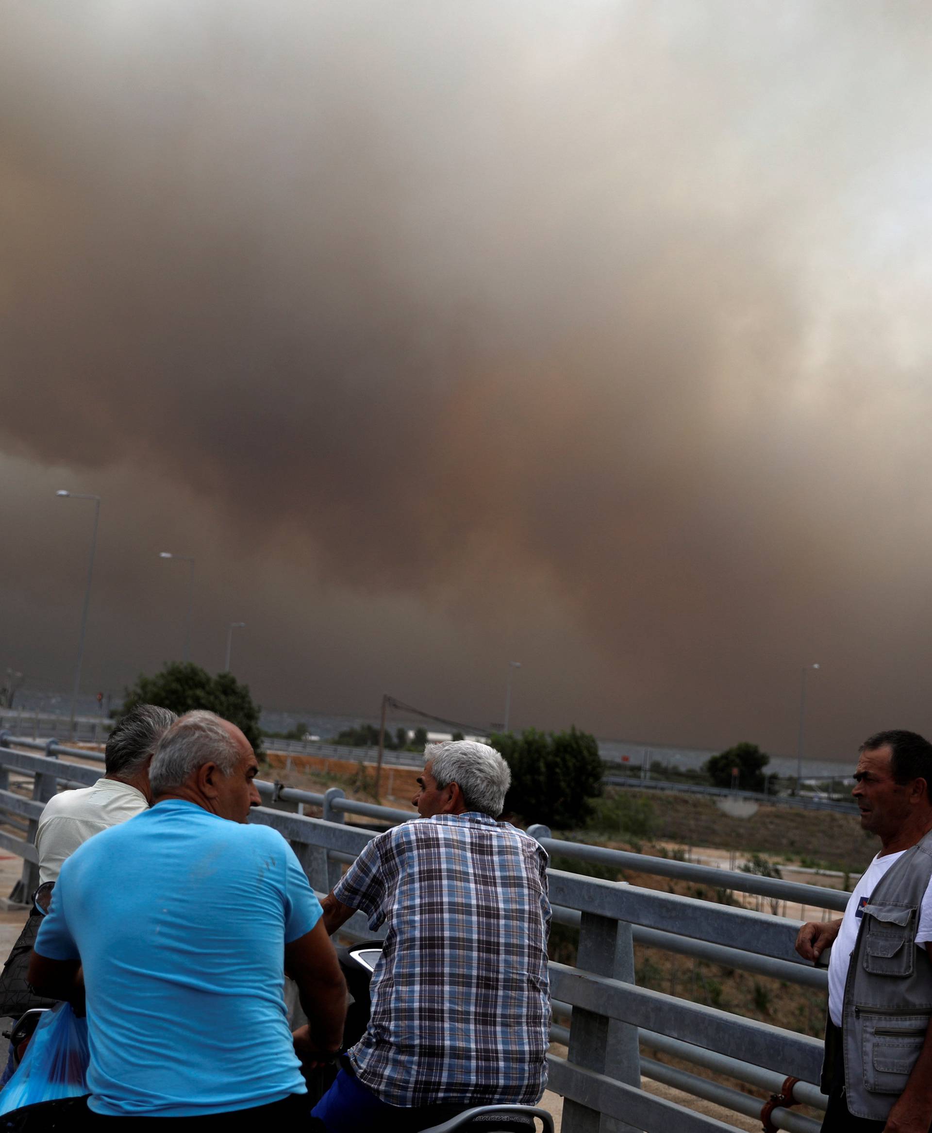 Wildfire burns in Kineta, near Athens