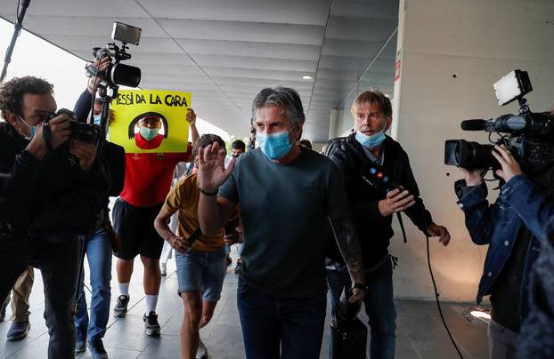 Jorge Messi, father and agent of soccer player Lionel Messi, arrives at airport in Barcelona