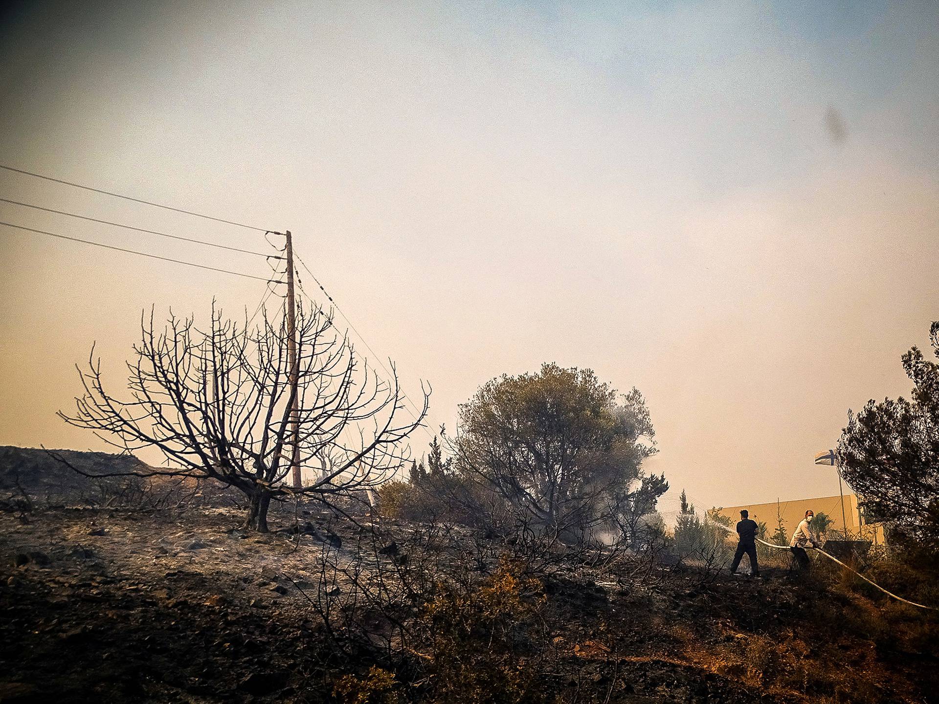 Wildfires burn forests on Greek island of Rhodes