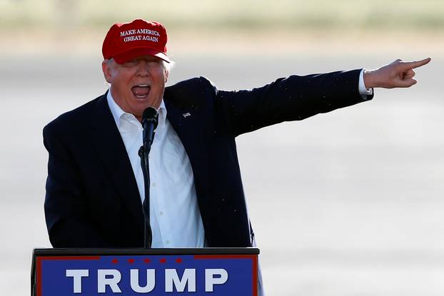 U.S. Republican presidential candidate Donald Trump speaks at a campaign rally in Sacramento