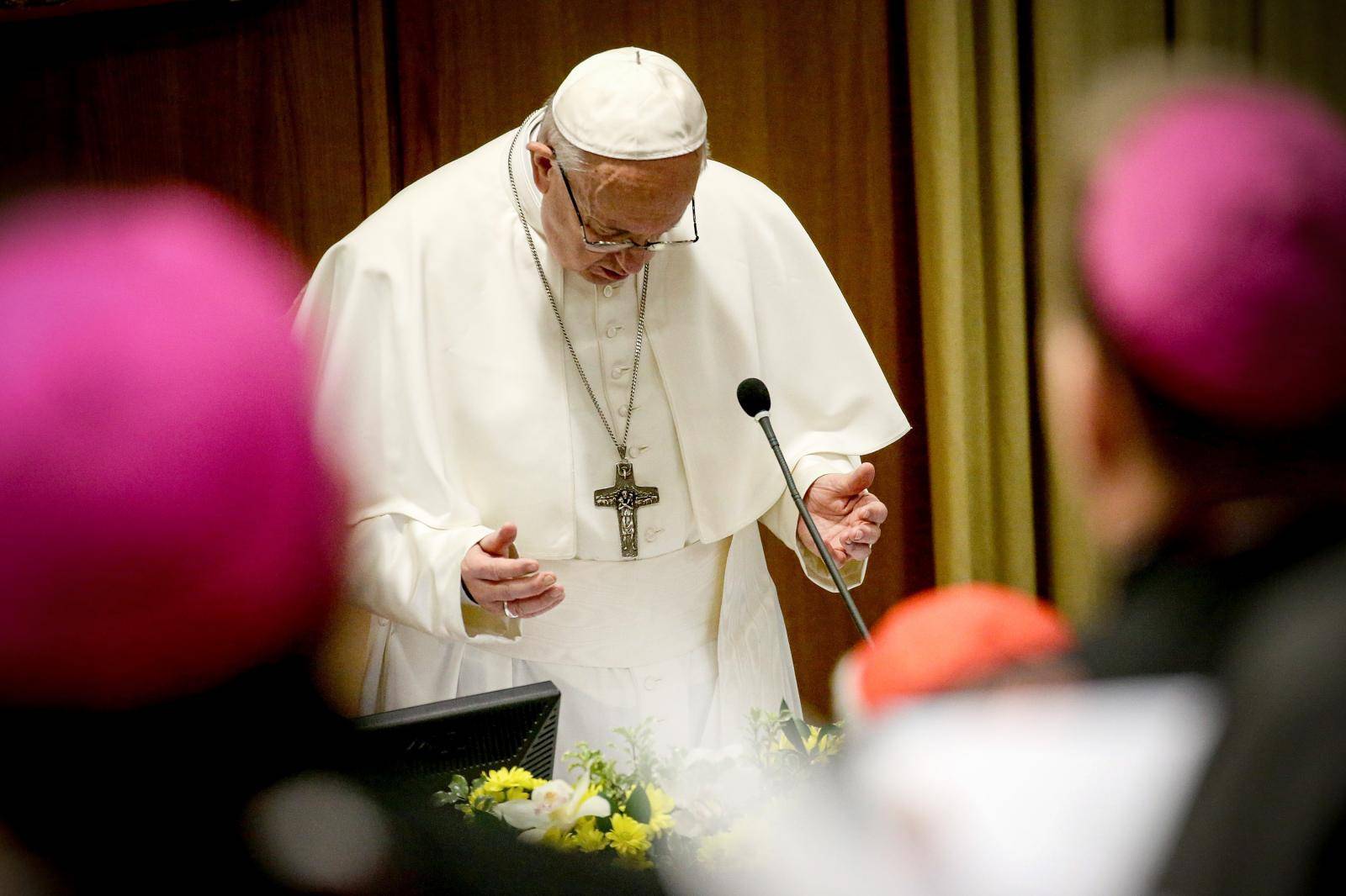 February 21, 2019 : Opening session of  'The Protection Of Minors In The Church' meeting at the Synod Hall in Vatican City, Vatican.