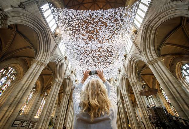 Instalacija od 10.000 anđečla u katedrali u Riponu