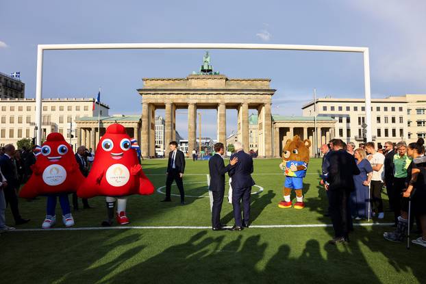 French President Macron visits Berlin