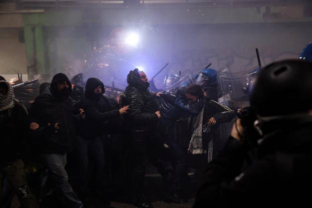 Demonstrators protest the 2026 Winter Olympics in Milan
