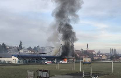 Požar u Križevcima: Gorjela je tribina na stadionu NK Radnik