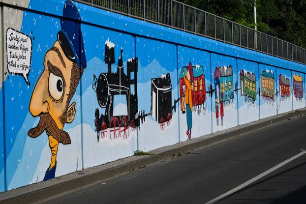 Zagreb: Napravljen mural "Vlak u snijegu" u čast Mati Lovraku