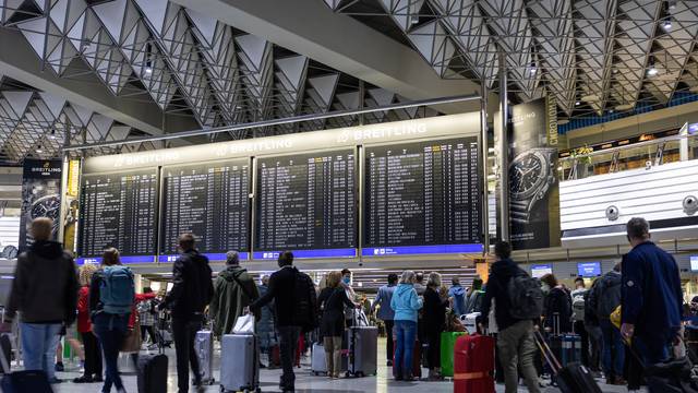 Passengers at Frankfurt Airport