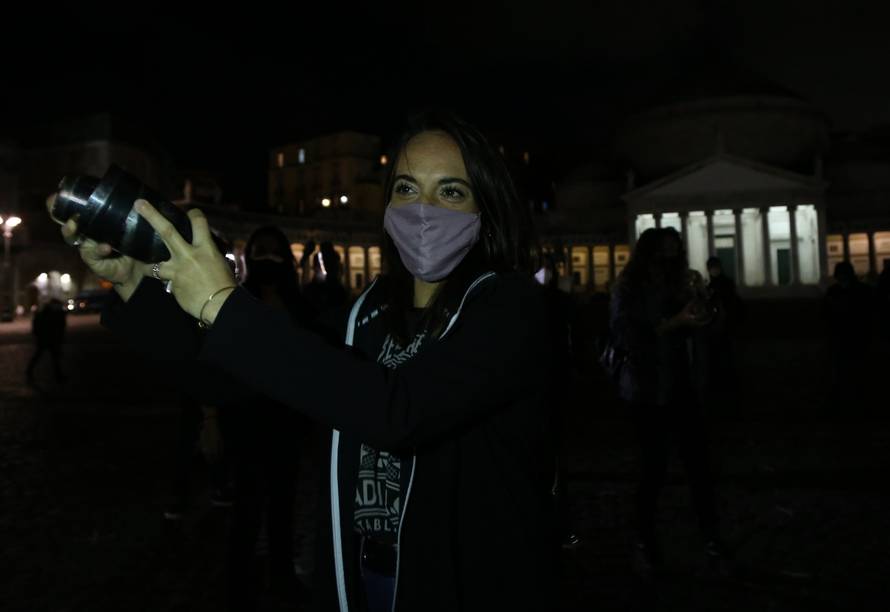 Hundreds of people gathered to protest against the measures implemented to stop the spread of the Covid-19 pandemic by the Government during the second wave of the Covid-19 Coronavirus pandemic in Naples.