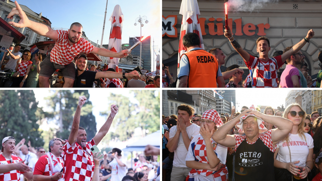 FOTO Pogledajte atmosferu na gradskim trgovima za vrijeme utakmice Hrvatska - Češka