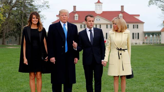 Trump escorts France's Macron at the estate of the first U.S. President George Washington in Mount Vernon, Virginia outside Washington