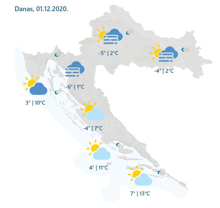 Već sutra nam stiže snijeg, ali i opasno vrijeme: Olujna bura, jake kiše, moguće su  i poplave!