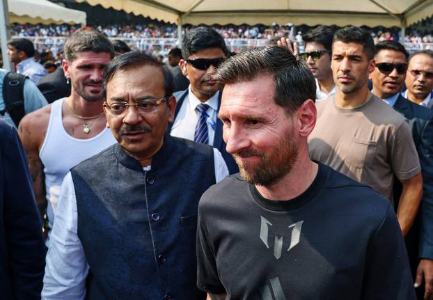 Argentine soccer star Lionel Messi on a whirlwind tour of India