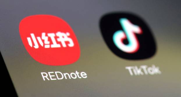 Illustration shows TikTok and RedNote apps