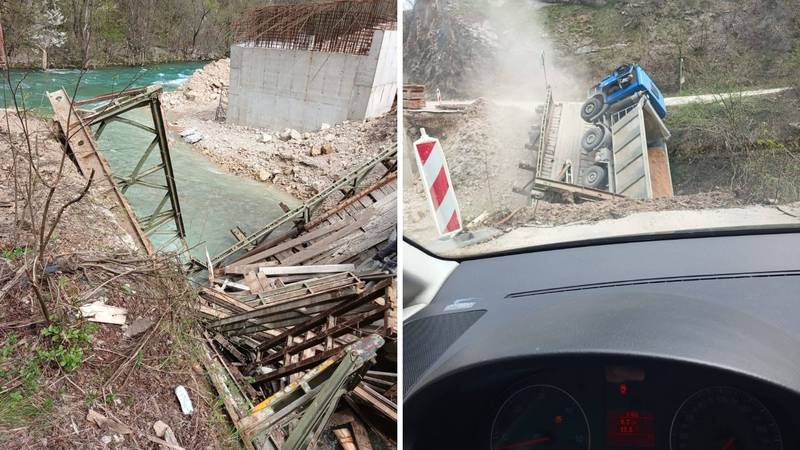 FOTO Kamionom krenuo preko mosta u BiH, most propao! 'Čudo da nije bilo ozlijeđenih'