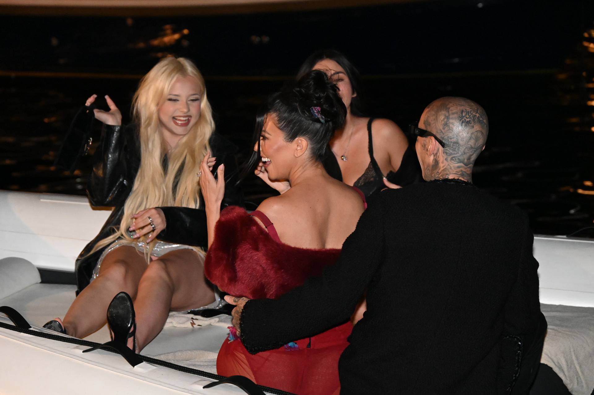 Portofino, Kim, Kourtney and Khloe Kardashian out for dinner before Kim's wedding