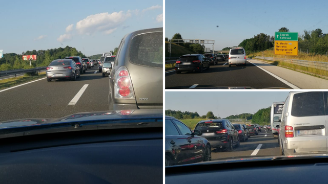 FOTO Gužva na autocesti prema Zagrebu: 'Pomičemo se malo po malo. Ovako je već sat i pol...'