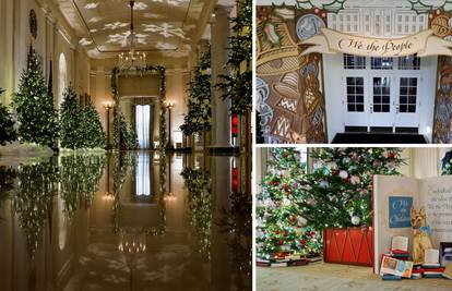 Božićni ugođaj u Bijeloj kući: U njoj je 77 jelki i 83.000 lampica, a ukrašavalo ju je 150 volontera