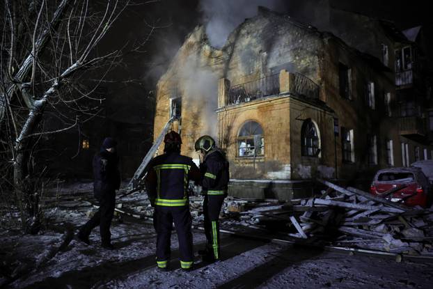 Aftermath of Russian drone and missile attack in Kyiv