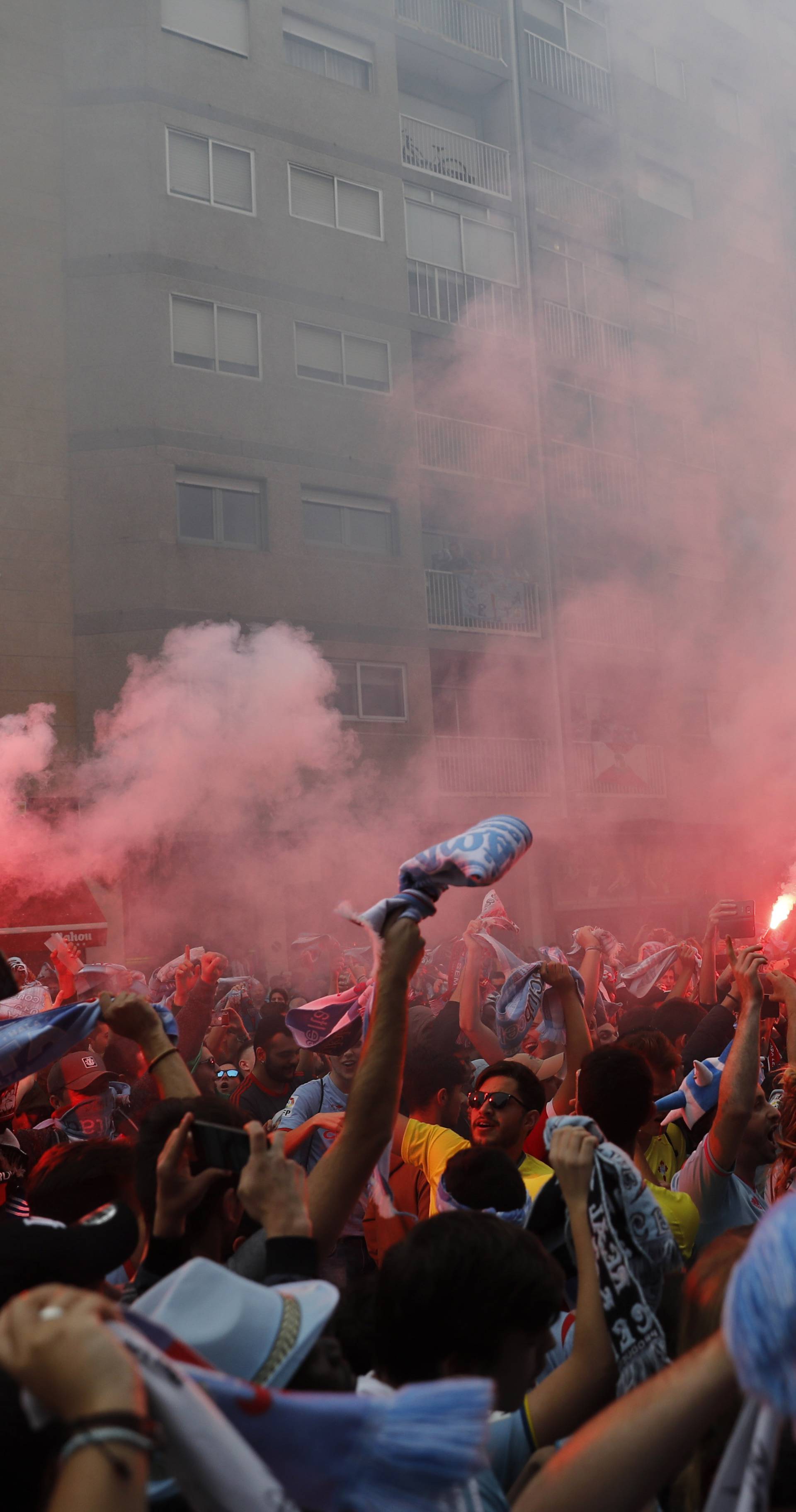 Fans outside the stadium before the match