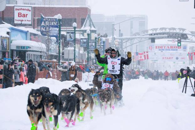 Ceremonial start of the 54th Iditarod Trail Sled Dog Race in Anchorage