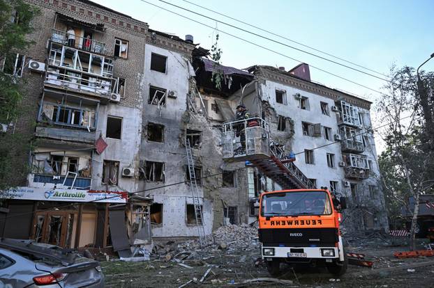 Aftermath of a Russian air strike in Zaporizhzhia