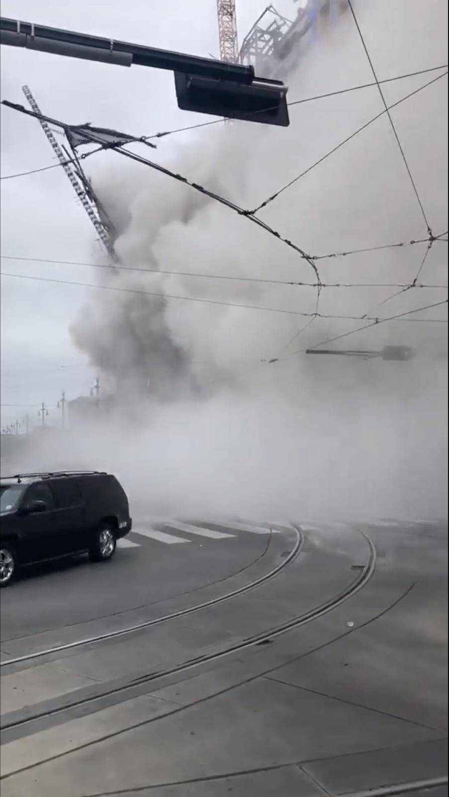 A portion of a Hard Rock Hotel under construction collapses in New Orleans