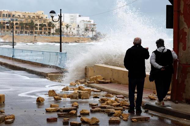 Aftermath of Storm Harry which wreaked havoc across Malta