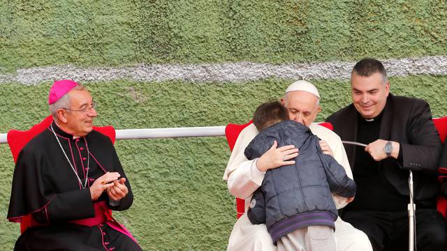 Pope Francis pays a pastoral visit to the church of San Paolo a Corviale in Rome