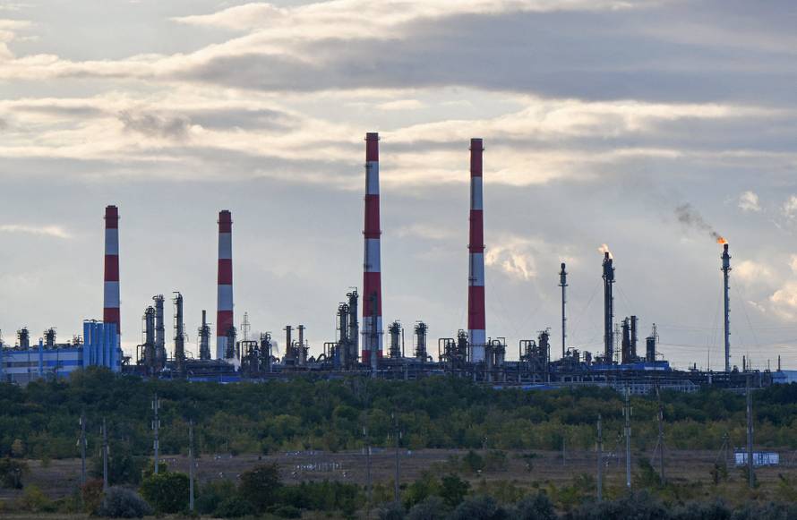 FILE PHOTO: A view shows a gas processing plant in Orenburg Region, Russia