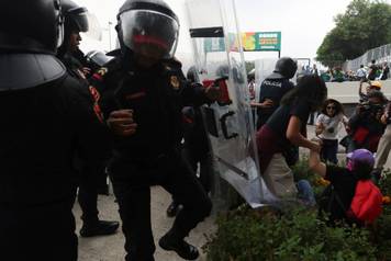 Protest march ahead of the opening match of the 2026 FIFA World Cup, in Mexico City
