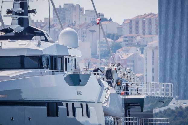 In the marina of Kaštela, the luxury yachts of Jeff Besos have been tied for days