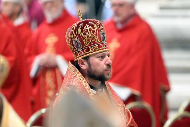 ITALY -  MASS ON THE SEVENTH IF NINEDAYS OD MOURNING FOR LATE POPE FRANCIS , IN ST PETER'S BASILICA AT THE VATICAN - 2025/5/2