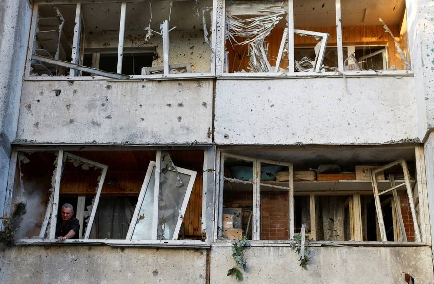 Aftermath of a Russian missile and drone attack in Kyiv