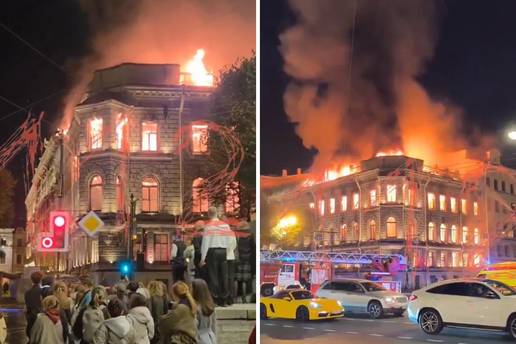 VIDEO Povijesna pala&ccaron;a u Sankt Peterburgu planula dok je Putin dr&zcaron;ao govor, evakuirali su ljude