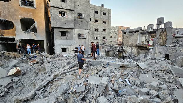 Aftermath of an Israeli strike on houses in Jabalia