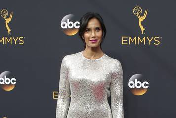 Television host Padma Lakshmi from Bravo's "Top Chef" arrives at the 68th Primetime Emmy Awards in Los Angeles, California