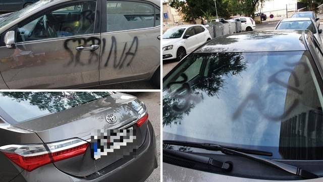 Auto BG tablica u Splitu išarali natpisima 'Ubij Srbina' i 'ZDS'