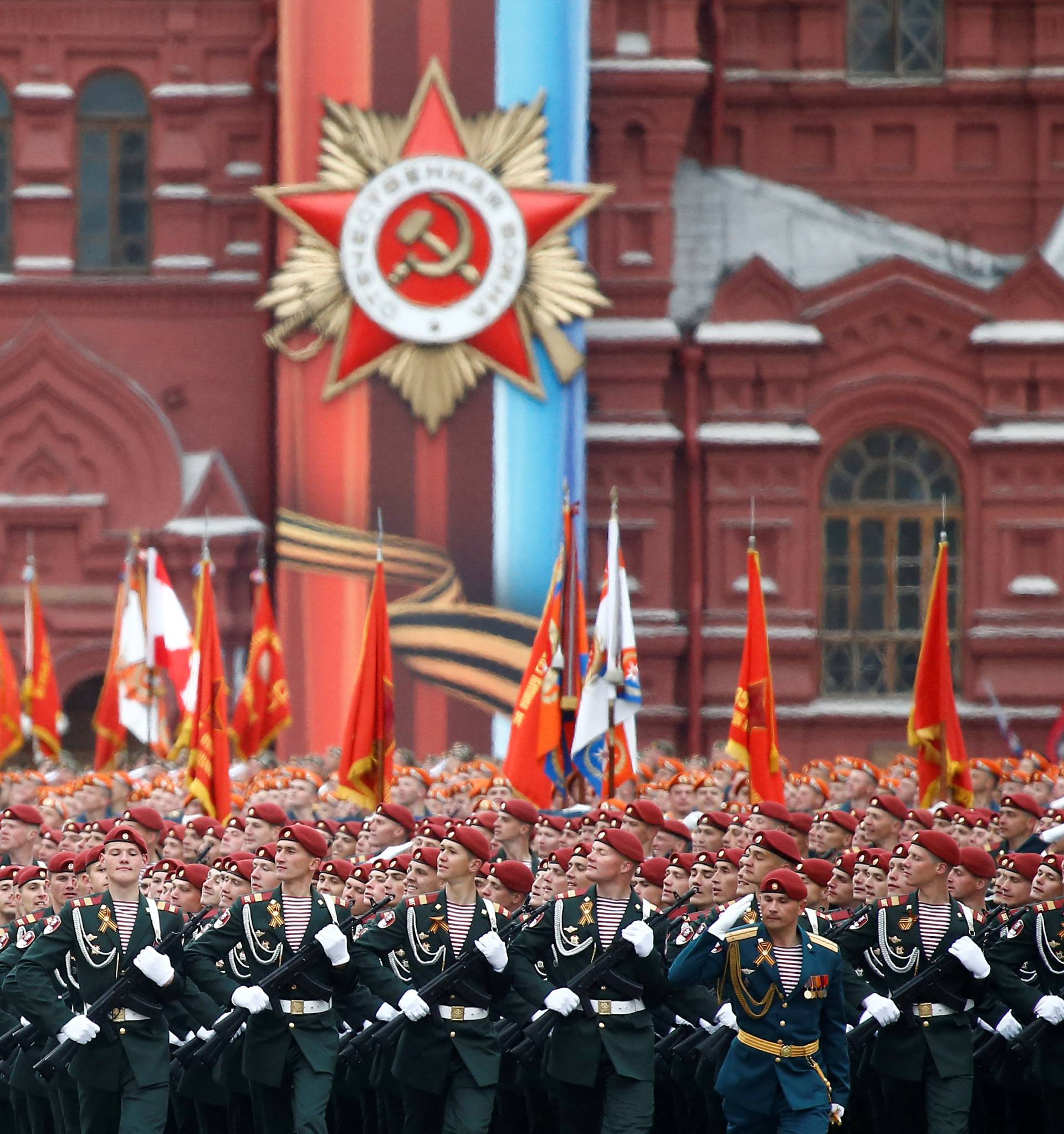 Russian army parade marking the World War II anniversary in Moscow