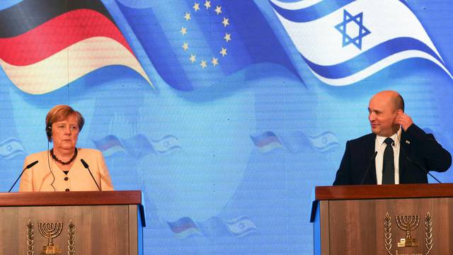 Israeli Prime Minister Naftali Benett meets with German Chancellor Angela Merkel in Jerusalem