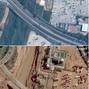 Combination picture shows satellite views of Valencia before and after the floods