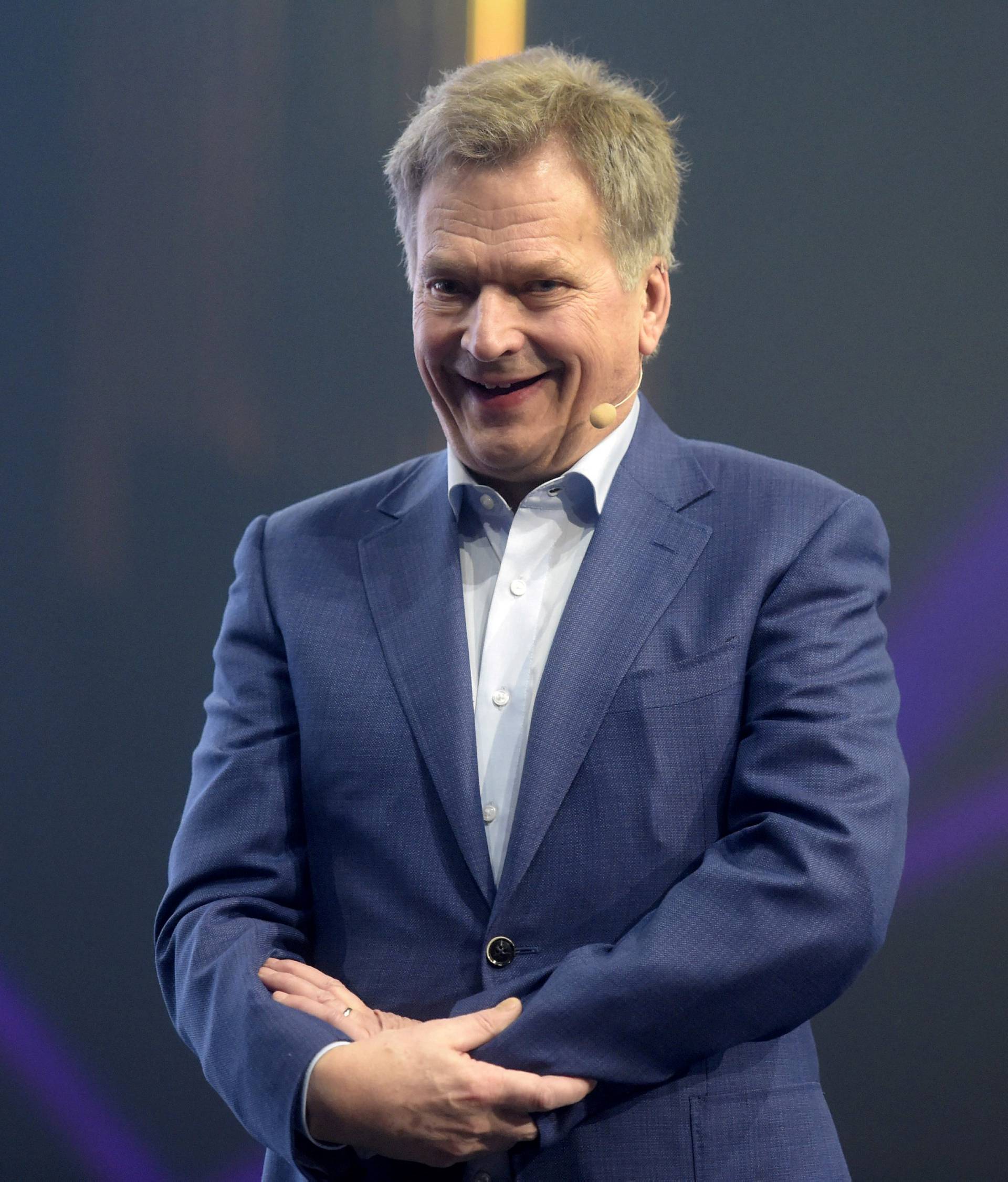 FILE PHOTO: Finnish President Niinisto speaks during Slush 2017 startup and technology event in Helsinki