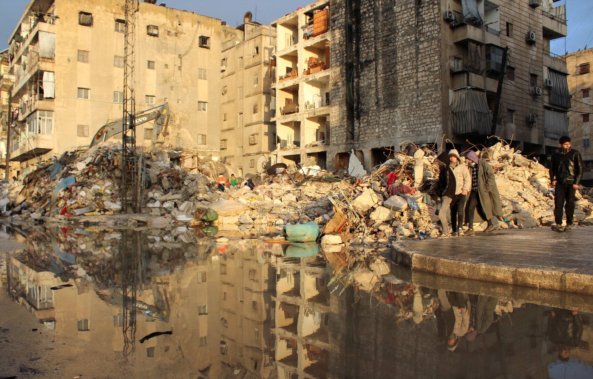 Aftermath of an earthquake in Aleppo