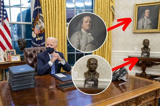 Biden preuredio ured: Franklin unutra, Jacksonova bista van!