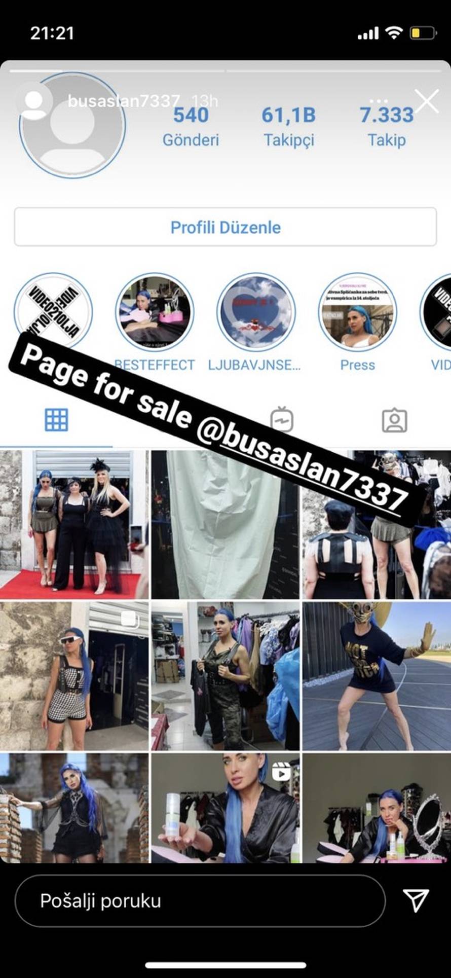 Vampirica Olja na meti hakera? Prodaje Instagram profil sa 60 tisuća pratitelja čudnog imena